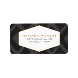 Patrón de Ikat en etiqueta de dirección de Diseñad