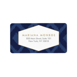 Patrón de Ikat en la etiqueta de dirección del Dis