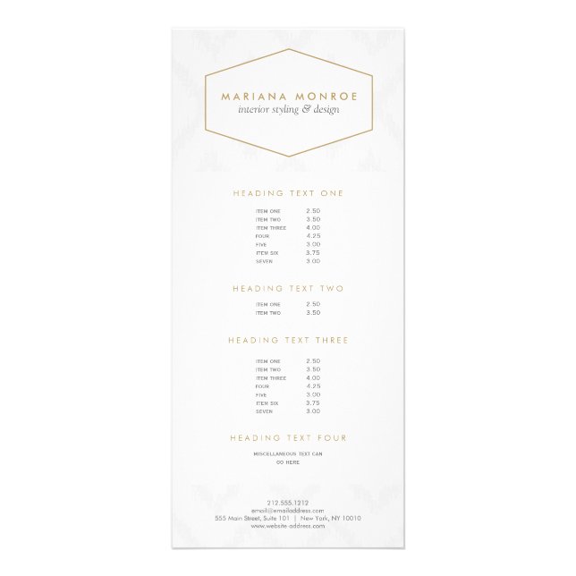 Patrón de Ikat en la tarjeta de rack del Diseñador (Frente)