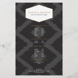 Patrón de ikat en volante de diseño gris oscuro