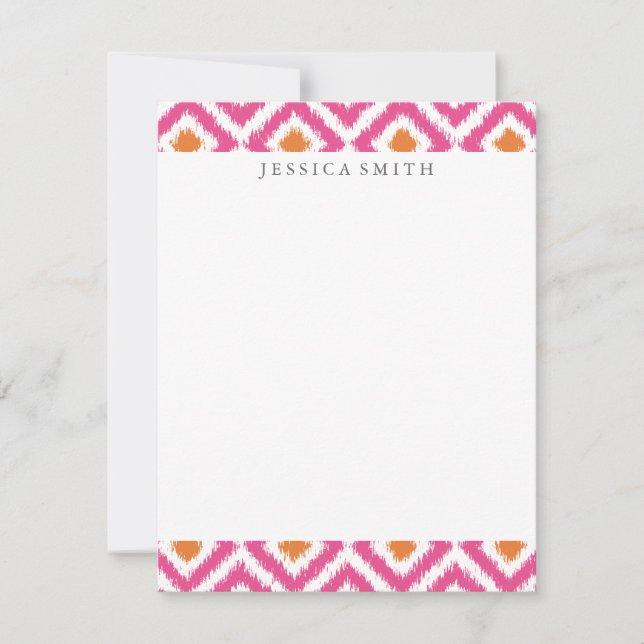 Patrón de Ikat Tangerina Rosa (Anverso)