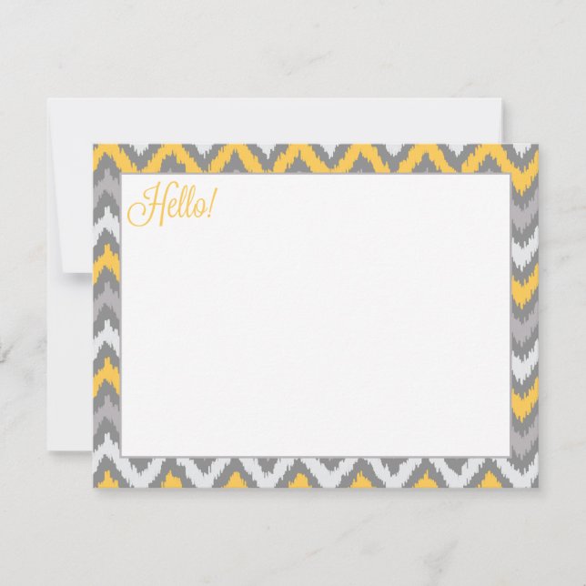 Patrón de Ikat tribal zigzag amarillo gris (Anverso)