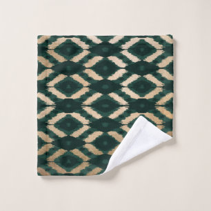 Patrón de Ikat Verde Bohemio Gold Forest