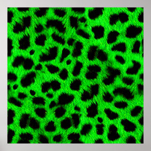 PATRÓN DE IMPRESIÓN ANIMAL NEON VERDE BRIGHT LIM