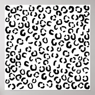 Patrón de impresión de leopardo blanco y negro.