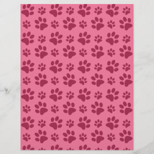 Patrón de impresión de papel de perro rosa claro