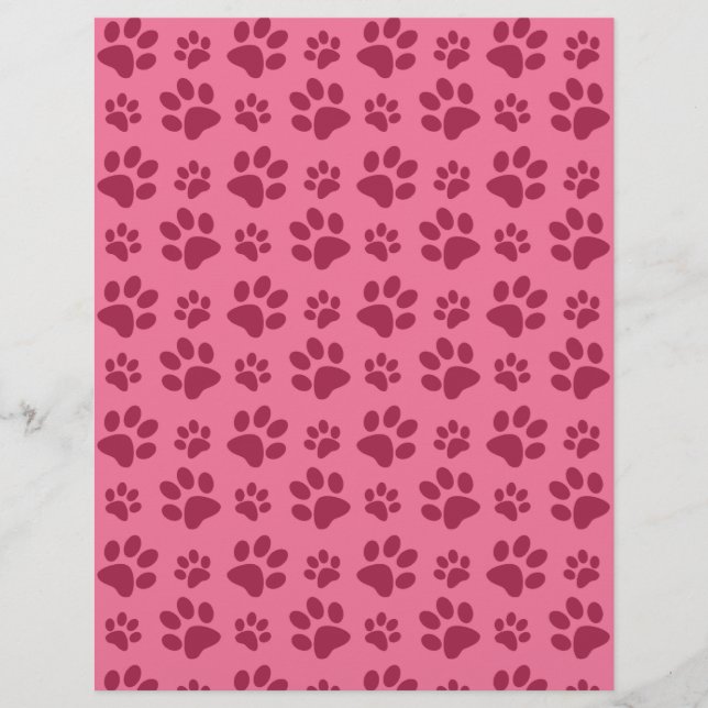 Patrón de impresión de papel de perro rosa claro (Frente)