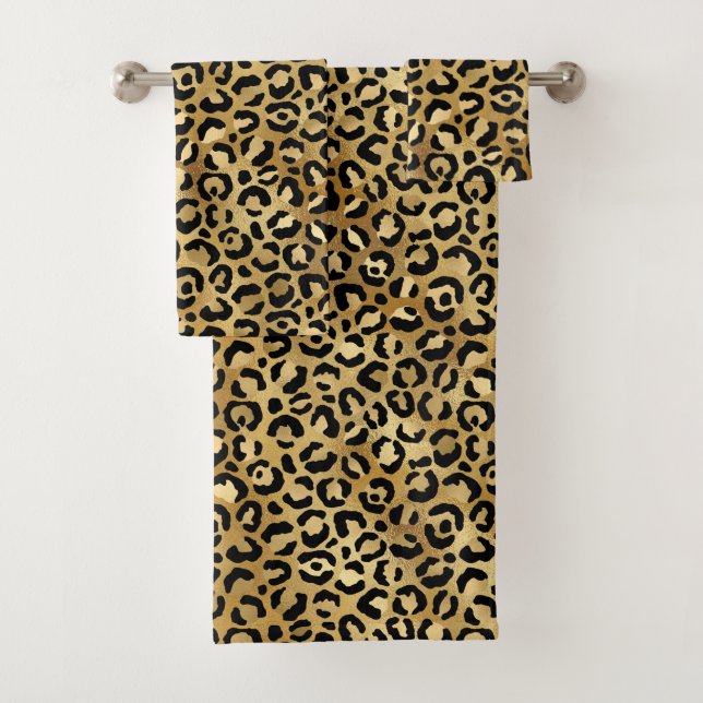 Patrón de impresión Leopardo en oro y negro (In situ)