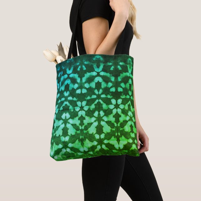 Patrón de impresión Shibori verde en bolsa (Detalle)