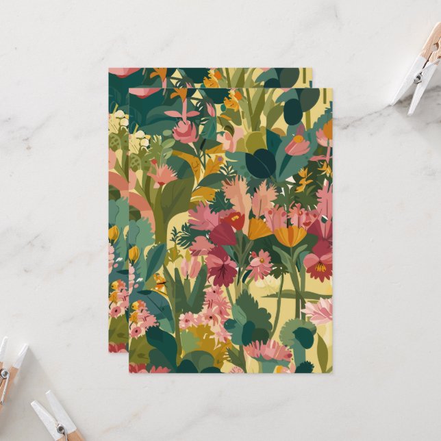 Patrón de invitación Bloomy Gargen (Anverso/Reverso In Situ)