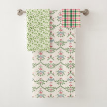 Patrón de jardín de cabaña rosa floral