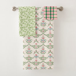 Patrón de jardín de cabaña rosa floral