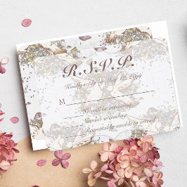 Patrón de jardín de paloma blanca RSVP de boda
