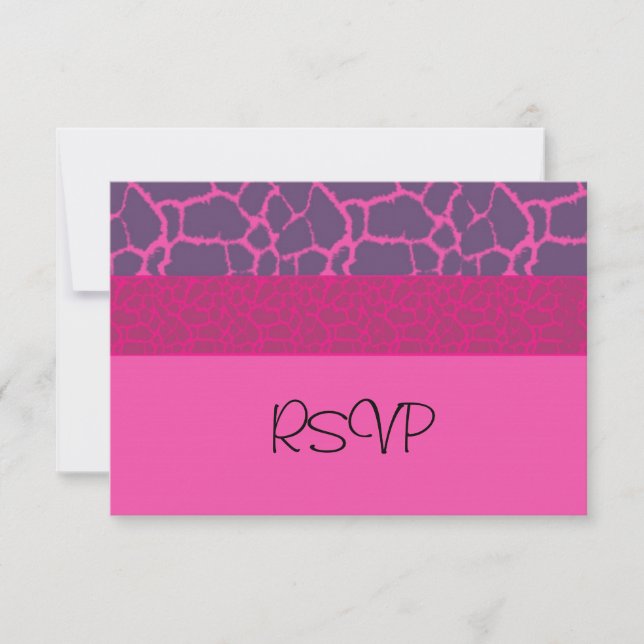 Patrón de jirafa rosa RSVP (Anverso)