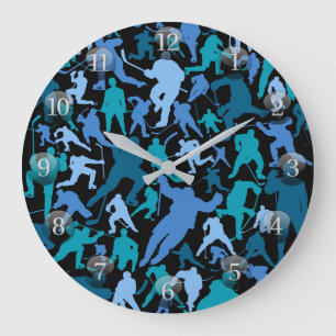 Patrón de jugador de hockey Gran reloj