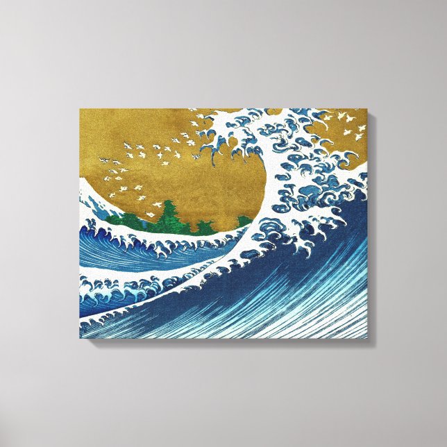 Patrón de la Gran Ola de Hokusai: Arte Ukiyo-e Jap (Anverso)