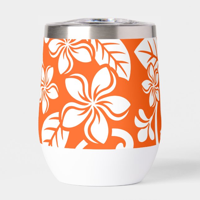 PATRÓN DE LA ISLA PLUMERIA EN MUY NARANJA (Frente)