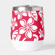 PATRÓN DE LA ISLA PLUMERIA EN ROJO CEREBRO