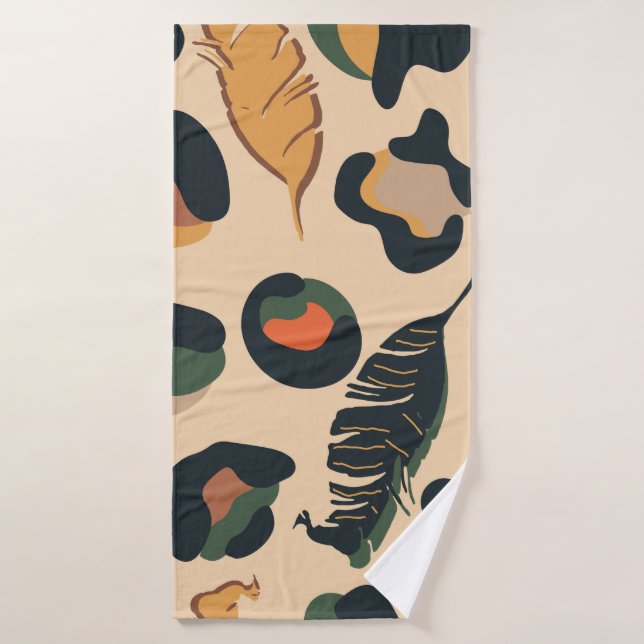 Patrón de la jungla abstracta sin soldadura, espal (Toalla de baño)