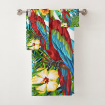Patrón de la selva tropical hawaiana de Boho Hibis