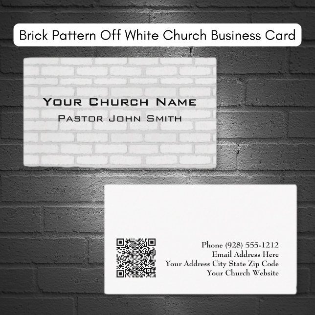 Patrón de ladrillo de la tarjeta de visita de la I (Brick Pattern Off White Church Business Card)