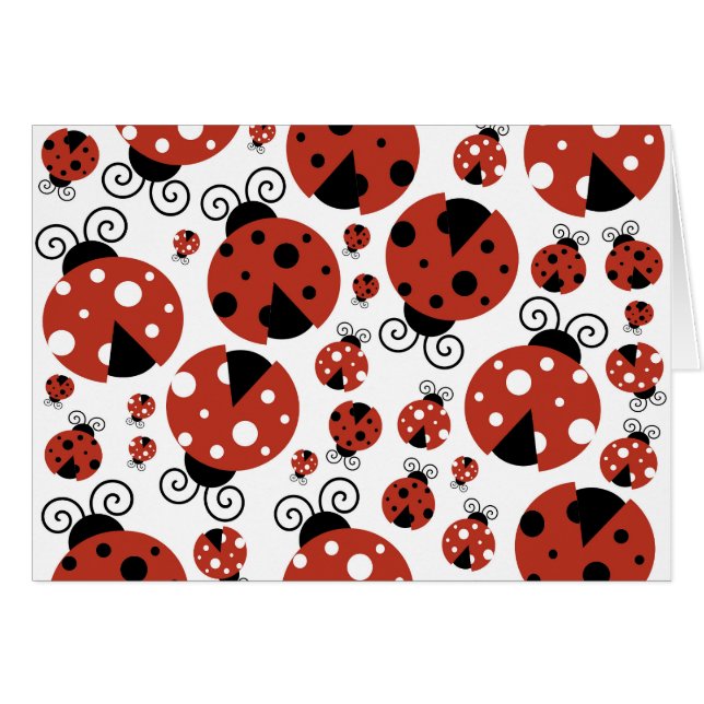 Patrón De Ladybugs, Cute Ladybugs, Red Ladybugs (Anverso (Horizontal))