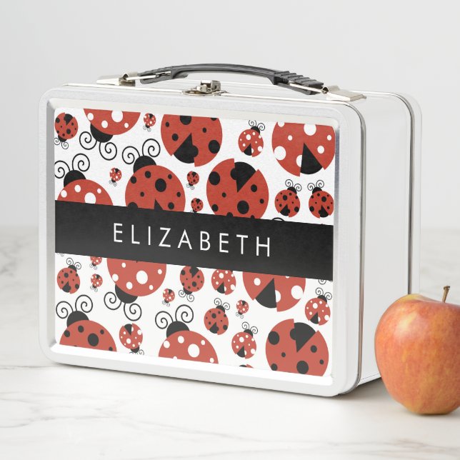 Patrón de Ladybugs, Ladybugs Rojos, Tu Nombre (In situ)