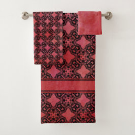 Patrón de las cadenas de diamante negro y rojo