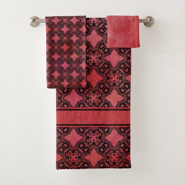 Patrón de las cadenas de diamante negro y rojo (In situ)