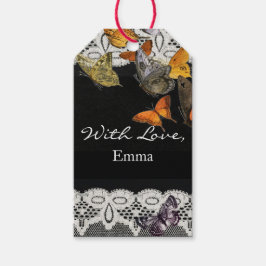 PATRÓN DE LAZO DE ETIQUETA DE REGALO CON NOMBRE DE