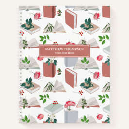 Patrón de lectura de libros y biblioteca botánicos