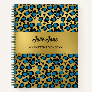 Patrón de leopardo de cuaderno de esbozo nota de o