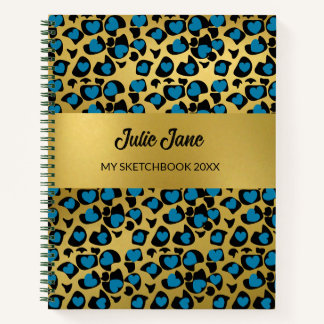 Patrón de leopardo de cuaderno de esbozo nota de o