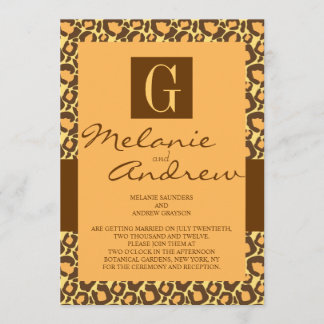 Patrón de leopardo de la invitación a la boda mono