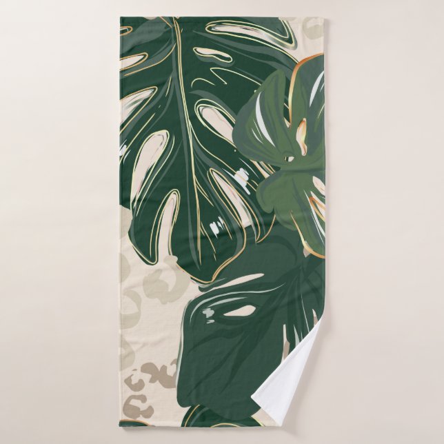 Patrón de leopardo, diseño sin fisuras de impresió (Toalla de baño)