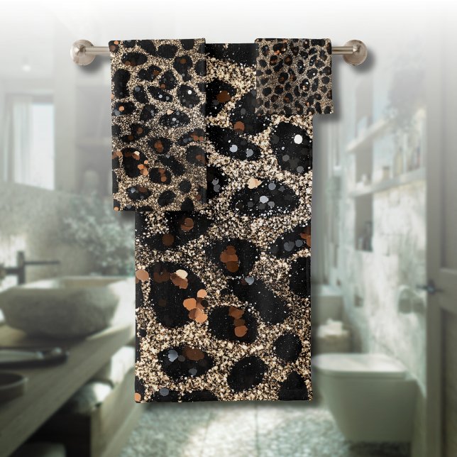 Patrón de leopardo dorado negro marrón brillo de l (Subido por el creador)