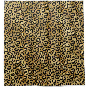 Patrón de leopardo frío Cortina de ducha