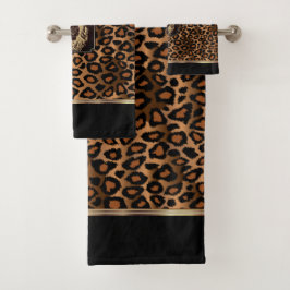 Patrón de leopardo marrón y negro con cabeza de le