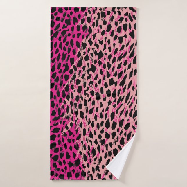 Patrón de leopardo rosa animal textil de fabricaci (Toalla de baño)