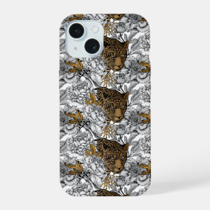 Patrón de leopardo y peonías