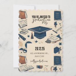 Patrón de límite de graduación Invitación de fiest