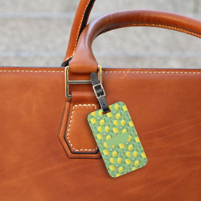 Patrón de limón amarillo nombre verde Etiqueta de  (Subido por el creador)