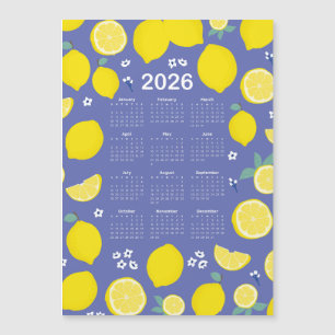 Patrón de limón cítrico del calendario 2026