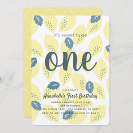 Patrón de limón y hoja Primera invitación a fiesta