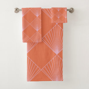 Patrón de línea Art Déco Naranja y Rosa