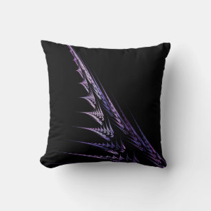 Patrón de llama fractal Cojín decorativo negro púr