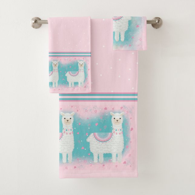 Patrón de llama rosa y menta (In situ)