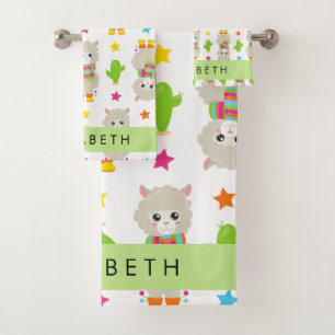 Patrón De Llamas, Alpacas, Cactus, Tu Nombre