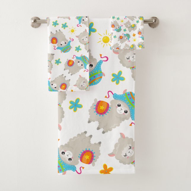 Patrón De Llamas, Llamas Cutas, Alpacas, Flores (In situ)