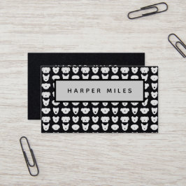 Patrón de logotipo de perro simétrico tarjeta de v